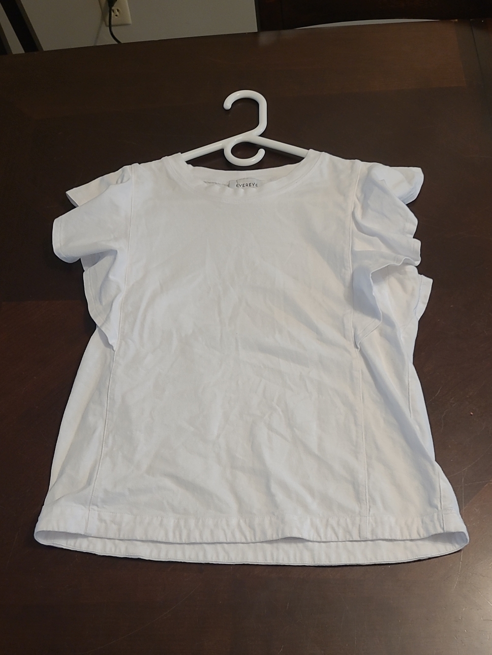 Evereve White Ruffle Sleeve Kids Tee